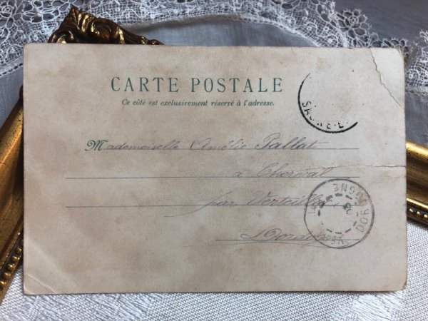 画像6: Postcard  アンティークポストカード おやすみ前の猫さん 猫 Helena Maguire フランス1903年 (6)