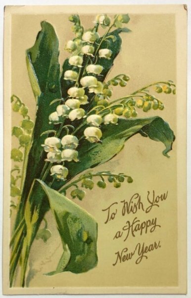 画像1: Postcard  アンティークポストカード　スズランのお花 (1)