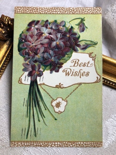 画像2: ▼SALE 500▼Postcard   アンティークポストカード スミレのお花 (2)