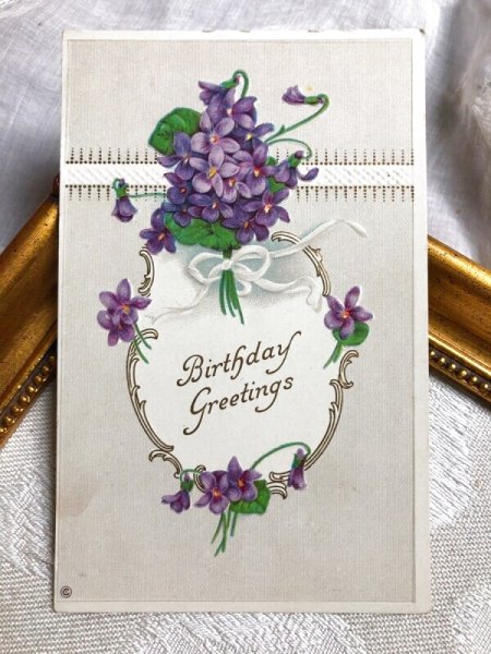 画像2: ▼SALE 500▼Postcard   アンティークポストカード スミレのお花 (2)