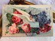 画像2: Postcard 　アンティークポストカード　お花と伝書鳩　スミレ　薔薇 (2)