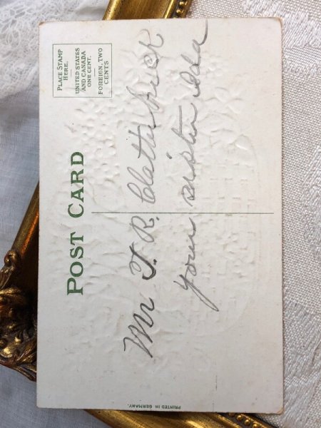 画像4: Postcard 　アンティークポストカード　薔薇と忘れな草のお花 (4)