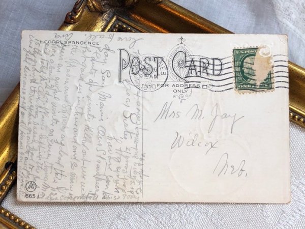 画像3: Postcard 　アンティークポストカード　薔薇のお花と水辺の風景　 (3)