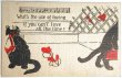 画像1: Postcard  　アンティークポストカード　別れる黒猫　 (1)