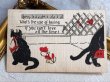 画像2: Postcard  　アンティークポストカード　別れる黒猫　 (2)