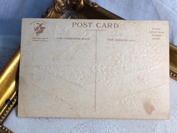 画像4: Postcard  　アンティークポストカード　忘れな草のお花の箱　伝書鳩　（未使用） (4)