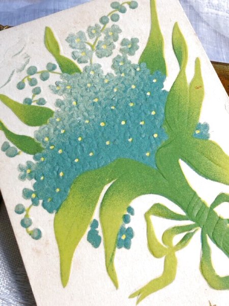 画像3: Postcard  　アンティークポストカード　忘れな草のお花と鳩 (3)