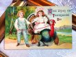 画像2: ▼SALE500▼　Postcard  　アンティークポストカード　感謝祭　サンクスギビング　七面鳥に乗る女の子 (2)