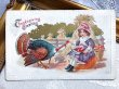 画像2: ▼SALE500▼　Postcard  　アンティークポストカード　感謝祭　サンクスギビング　七面鳥と女の子　1912年 (2)