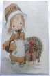 画像1: ▼SALE500▼ Greeting card 　アンティークポストカード　感謝祭　サンクスギビング　七面鳥と女の子 (1)