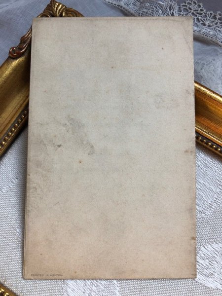 画像6: Greeting card アンティークカード ヤドリギとホーリーを持つ女性 宿り木 ウィーン趣味 R.R.Wichera (6)