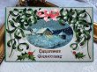 画像2: Postcard  アンティークポストカード　クリスマス　Xmas　ヤドリギと雪景色　宿り木 (2)