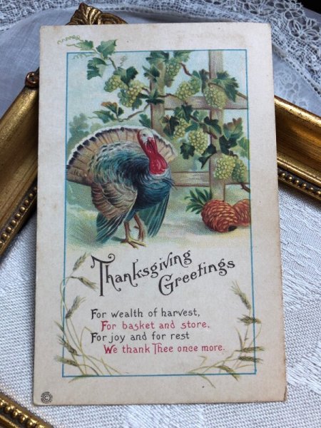 画像2: ▼SALE500▼ Postcard   アンティークポストカード 感謝祭 サンクスギビング 七面鳥  (2)