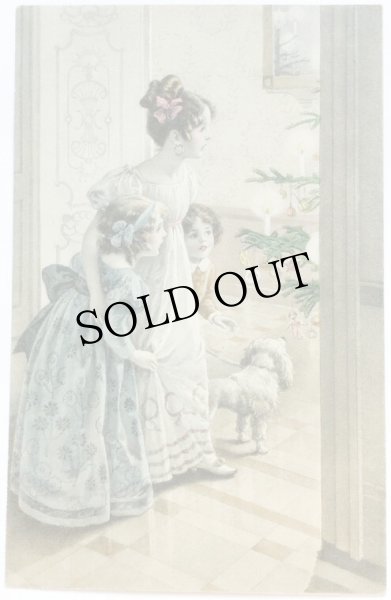 画像1: Postcard　アンティークポストカード　クリスマス　ツリーに感嘆する子どもたち　M.M.VIENNE　（未使用） (1)