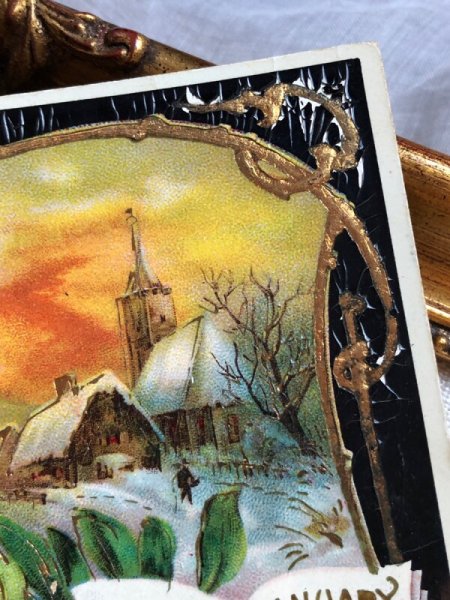 画像5: ▼SALE500▼ Postcard   アンティークポストカード 新年祝い Happy New Year ヤドリギ (5)