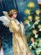 画像3: Postcard  　アンティークポストカード　新年祝い　Happy New Year 天使とツリーのキャンドル　Ellen Clapsaddle　1908年 (3)