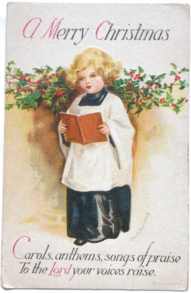 画像1: Postcard  　アンティークポストカード　クリスマス　聖歌隊　Ellen Clapsaddle　 (1)