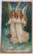 画像1: Postcard  　アンティークポストカード　クリスマス　Christmas 　2人の天使　1906年 (1)