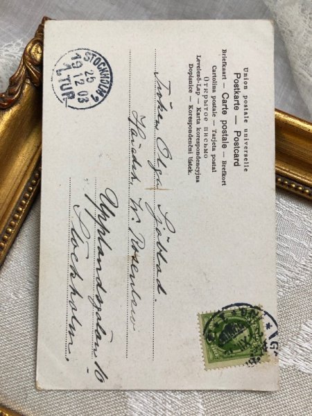 画像4: Postcard   アンティークポストカード クリスマス Christmas  天使とツリー 1903年 スウェーデン (4)