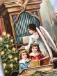 画像3: Postcard  　アンティークポストカード　クリスマス　Christmas  パイプオルガンを弾く天使と歌う子供 (3)