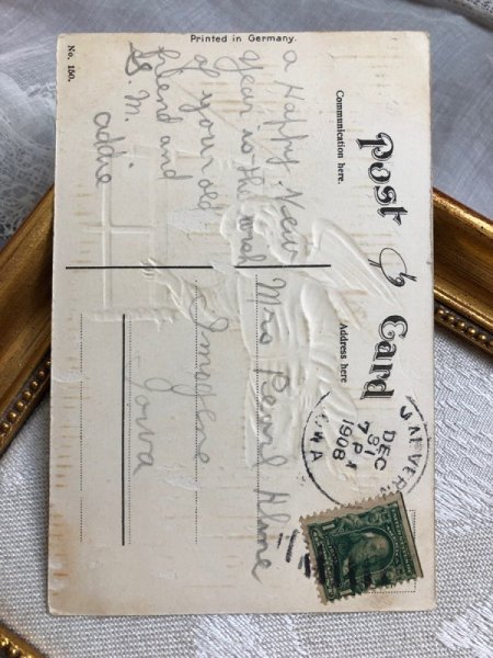 画像4: Postcard   アンティークポストカード クリスマス Christmas  窓をノックする天使 1908年 (4)