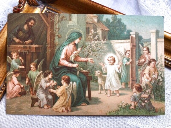 画像2: Postcard   アンティークポストカード クリスマス Christmas 聖母子と天使たち (2)