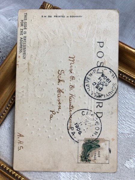 画像4: Postcard   アンティークポストカード クリスマス Christmas  2人の天使 1906年 (4)
