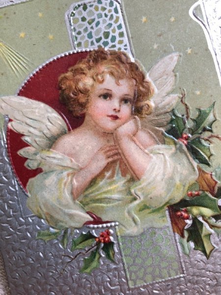 画像3: Postcard   アンティークポストカード クリスマス Christmas  天使 Ellen Clapsaddle (3)