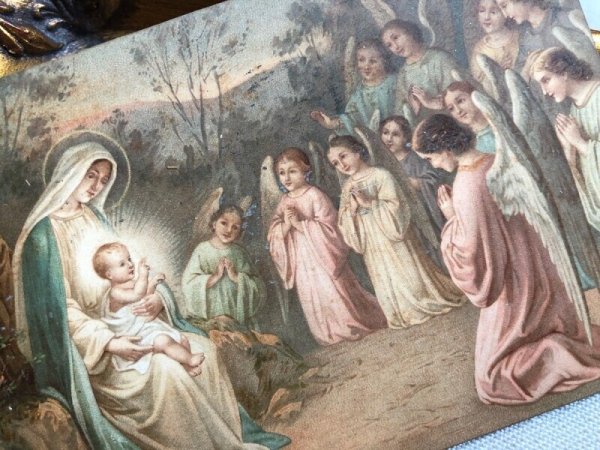 画像3: Postcard   アンティークポストカード クリスマス Christmas 聖母子と天使たち (3)