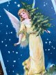 画像3: Postcard  　アンティークポストカード　クリスマス　Christmas  天使とツリー　1903年　スウェーデン (3)