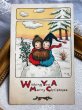 画像2: Postcard　アンティークポストカード　クリスマス 　雪の上の子どもたち　アメリカ1918年 (2)