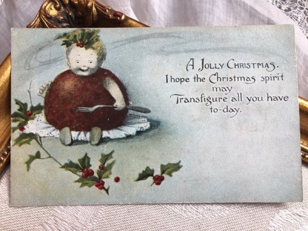画像2: Postcard  アンティークポストカード　クリスマスプディング　 (2)