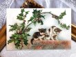 画像2: Postcard  アンティークポストカード　クリスマス　2匹の猫とホーリー　Helena Maguire　（未使用） (2)