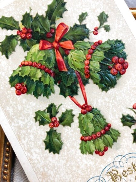 画像3: Postcard  アンティークポストカード　クリスマス　ホーリーのベル (3)