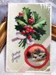 画像2: Postcard  アンティークポストカード　クリスマス　ホーリーと雪景色の家 (2)