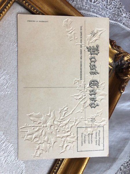 画像4: Postcard  アンティークポストカード　クリスマス　2匹の猫とホーリー　Helena Maguire　（未使用） (4)