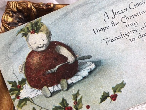 画像3: Postcard  アンティークポストカード　クリスマスプディング　 (3)