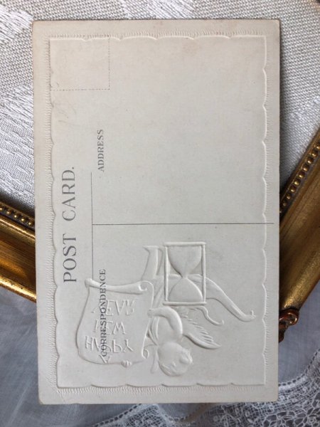 画像3: Postcard   アンティークポストカード 新年祝い New Year 新年を告げる天使  (未使用) (3)