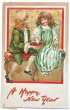 画像1: Postcard　アンティークポストカード　新年祝い　New Year　チョコレートと子どもたち　 (1)