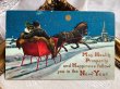 画像2: Postcard　アンティークポストカード　新年祝い　New Year　馬車ソリ　Bernhardt Wall (2)