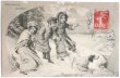 画像1: Postcard　アンティークポストカード　クリスマス　新年祝い　犬と子どもたち　M.M.VIENNE / H.Schubert (1)