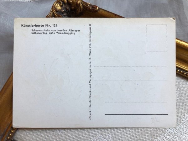 画像3: Postcard ポストカード キノコの下で煙草を吸うノーム妖精 オーストリア  (3)