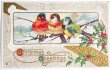 画像1: Postcard  　アンティークポストカード　 クリスマス　3羽の小鳥たち　アメリカ1915年 (1)