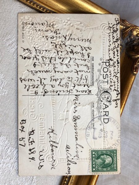 画像4: Postcard   アンティークポストカード  クリスマス 3羽の小鳥たち アメリカ1915年 (4)