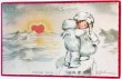 画像1: Postcard　アンティークポストカード　バレンタイン　Valentine's Day　北極の天使たち　J.Johnson (1)