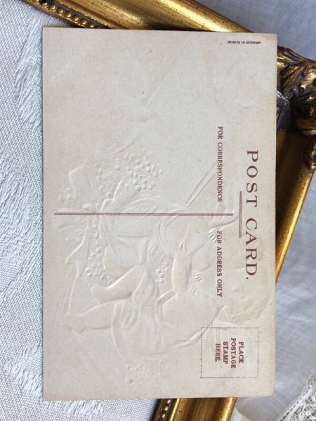 画像4: Postcard   アンティークポストカード バレンタイン 2人の天使と鳩 Ellen Clapsaddle (未使用) (4)