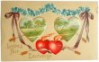 画像1: Postcard　アンティークポストカード　バレンタイン　Valentine's Day　燃えるハートと弓矢　Ellen Clapsaddle　 (1)