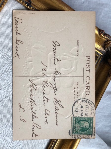 画像4: Postcard　アンティークポストカード　バレンタイン　Valentine's Day　相合傘のふたり　Ellen Clapsaddle　 (4)