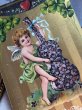 画像3: Postcard  　アンティークポストカード　バレンタイン　天使とお花の楽器　スミレのチェロ　アメリカ1911年 (3)