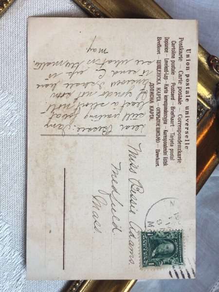 画像5: Postcard   アンティークポストカード バレンタイン ハートの薔薇のお花と天使 (5)